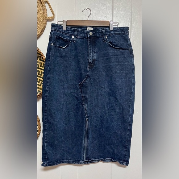 A New Day Denim high rise midi skirt size 14/32R - Picture 1 of 4